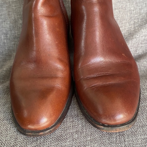 Loeffler Randall Size 6 Brown Leather Sole Slim Chelsea Zip Ankle Boots - Picture 7 of 17